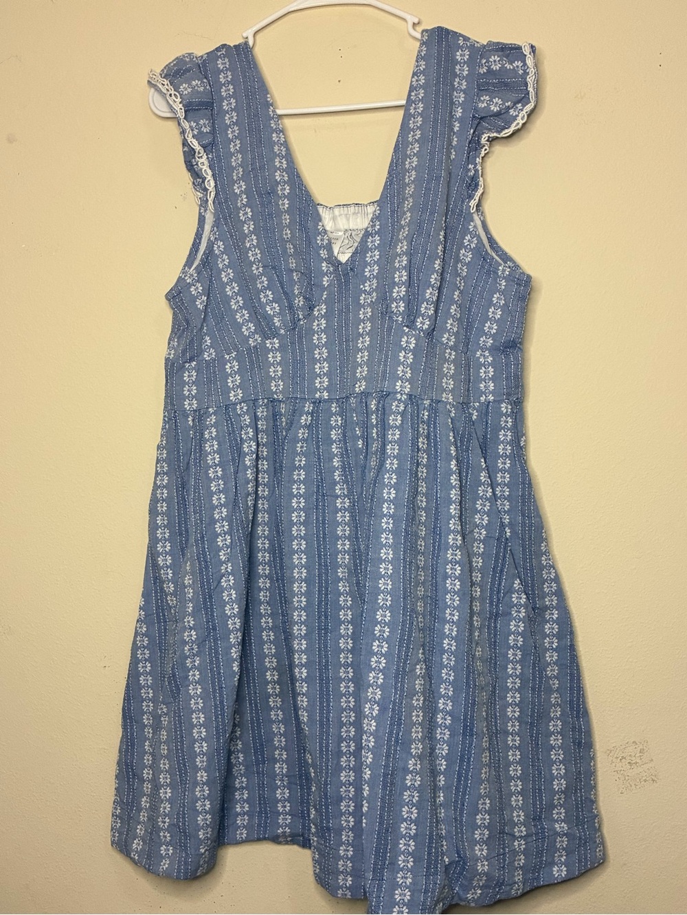 Peyton & Parker Large Women's Blue Floral Sundress Dress Flirty Pockets